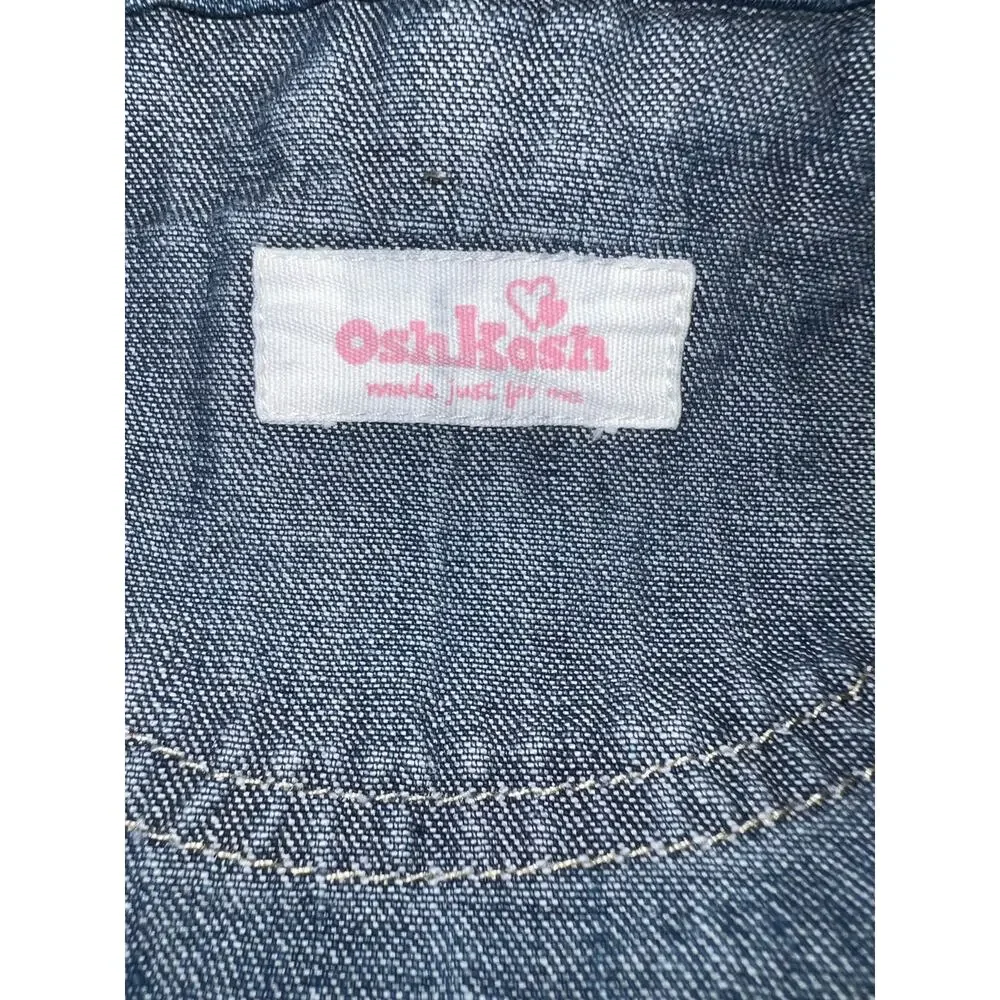 OshKosh B'gosh Y2K denim overall denim jean vestbek dress pink size girls 4